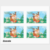 Sticker Rectangulaire écureuil orange (Feuille)