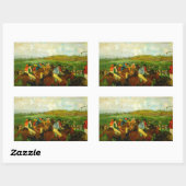 Sticker Rectangulaire Edgar Degas Équitation (Feuille)