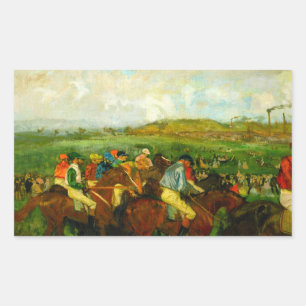 Sticker Rectangulaire Edgar Degas Équitation