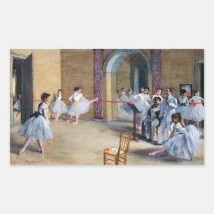 Sticker Rectangulaire Edgar Degas - Foyer de danse, Opéra rue Le Peletie