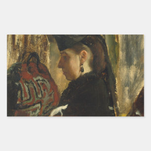 Sticker Rectangulaire Edgar Degas - Mademoiselle Marie Dihau (1843-1935)