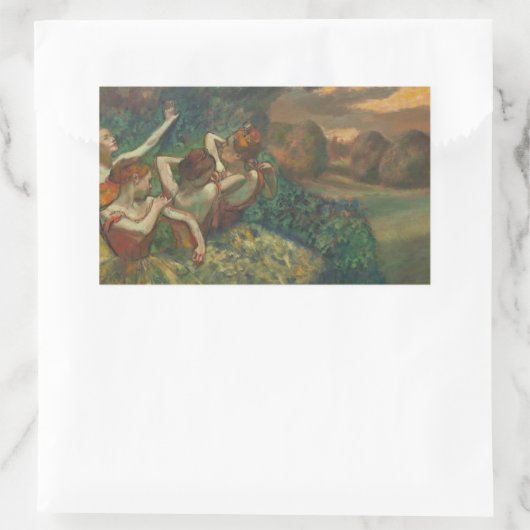 Sticker Rectangulaire Edgar Degas Quatre Danseurs Impressionniste (Sac)