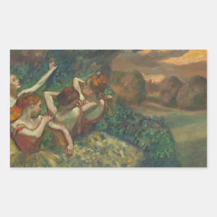 Sticker Rectangulaire Edgar Degas Quatre Danseurs Impressionniste