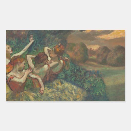Sticker Rectangulaire Edgar Degas Quatre Danseurs Impressionniste (Devant)
