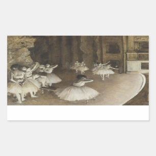 Sticker Rectangulaire Edgar Degas - Répétition de ballet sur scène