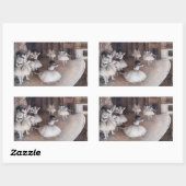 Sticker Rectangulaire Edgar Degas - Répétition de ballet sur scène (Feuille)