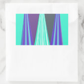 Sticker Rectangulaire Edgy Blue Purple Cyan Chevron Art Imprimer (Sac)