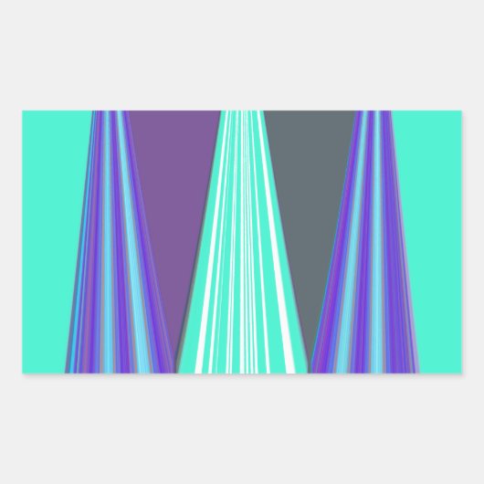 Sticker Rectangulaire Edgy Blue Purple Cyan Chevron Art Imprimer (Devant)