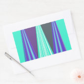 Sticker Rectangulaire Edgy Blue Purple Cyan Chevron Art Imprimer (Enveloppe)