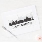 Sticker Rectangulaire Edimbourg Écosse | Skyline noir et blanc (Enveloppe)