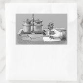 Sticker Rectangulaire Edison Edison, écrivain antique Steampunk (Sac)
