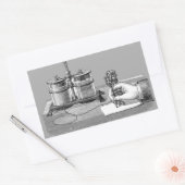 Sticker Rectangulaire Edison Edison, écrivain antique Steampunk (Enveloppe)