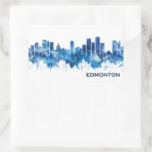Sticker Rectangulaire Edmonton Canada Skyline Blue (Sac)