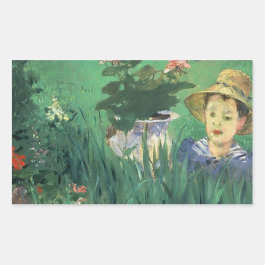 Sticker Rectangulaire Édouard Manet - Garçon en fleurs (Devant)