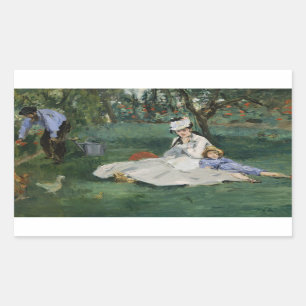 Sticker Rectangulaire Edouard Manet - la famille de Monet dans leur