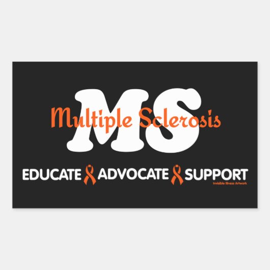 Sticker Rectangulaire Éduquer le support de l'avocat...MS (Devant)