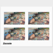 Sticker Rectangulaire Edvard Munch - Rive avec Maison Rouge (Feuille)