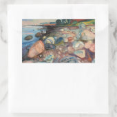 Sticker Rectangulaire Edvard Munch - Rive avec Maison Rouge (Sac)