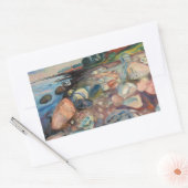 Sticker Rectangulaire Edvard Munch - Rive avec Maison Rouge (Enveloppe)