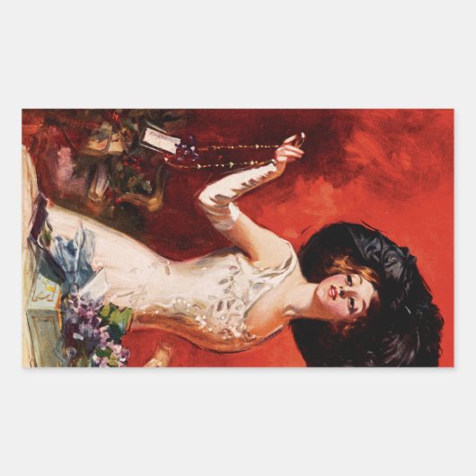 Sticker Rectangulaire Edwardian Glamor Girl (Devant)