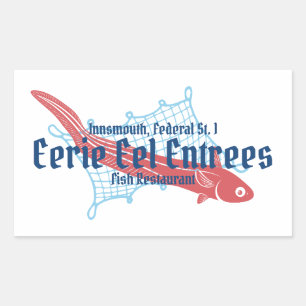 Sticker Rectangulaire Eerie Eel Entres Restaurants de poissons Innsmouth