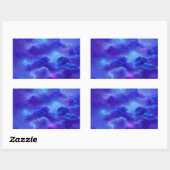 Sticker Rectangulaire Effet ciel bleu néon (Feuille)