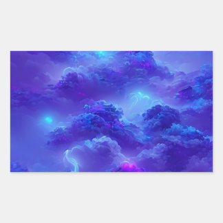 Sticker Rectangulaire Effet ciel bleu néon