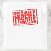 Sticker Rectangulaire Effet de tampon en caoutchouc rouge fragile (Sac)