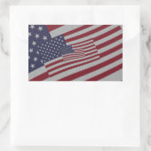 Sticker Rectangulaire Effet désespéré Distressed USA Drapeaux Étoiles et (Sac)
