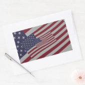 Sticker Rectangulaire Effet désespéré Distressed USA Drapeaux Étoiles et (Enveloppe)