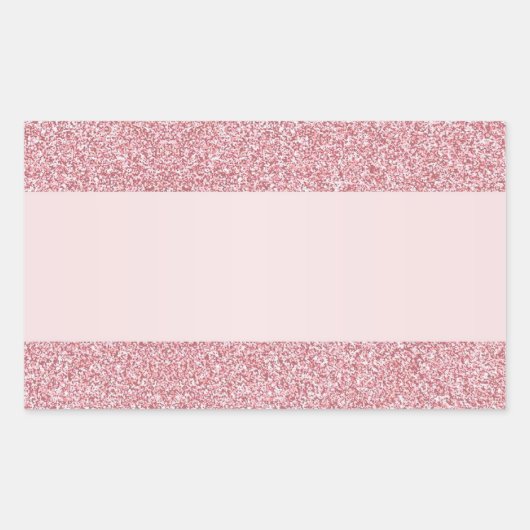 Sticker Rectangulaire Effet Paillettes Rose Gold Ajoutez Votre Texte Vid (Devant)
