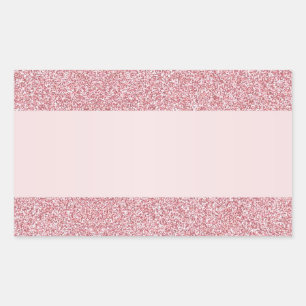 Sticker Rectangulaire Effet Pailleur Rose Gold Ajoutez Votre Texte Vide