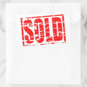 Sticker Rectangulaire Effet tampon en caoutchouc rouge vendu (Sac)