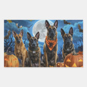 Sticker Rectangulaire Éffrayant belge de Malinoi Halloween (Devant)