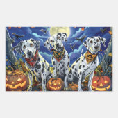 Sticker Rectangulaire Éffrayant d'Halloween dalmate (Devant)