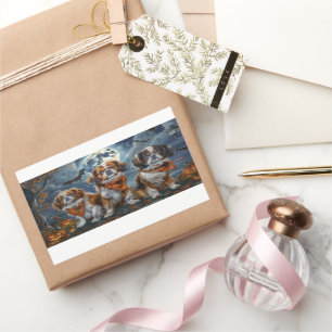 Sticker Rectangulaire Éffrayant d'Halloween en espagnol tibétain