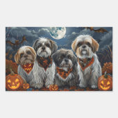 Sticker Rectangulaire Éffrayant d'Halloween Malti Tzu (Devant)