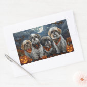 Sticker Rectangulaire Éffrayant d'Halloween Malti Tzu (Enveloppe)