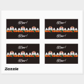 Sticker Rectangulaire Éffrayant Funky Ghost Boo Halloween Citrouille Pat (Feuille)