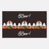 Sticker Rectangulaire Éffrayant Funky Ghost Boo Halloween Citrouille Pat (Devant)