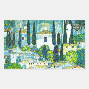 Sticker Rectangulaire Église à Cassone Gustav Klimt