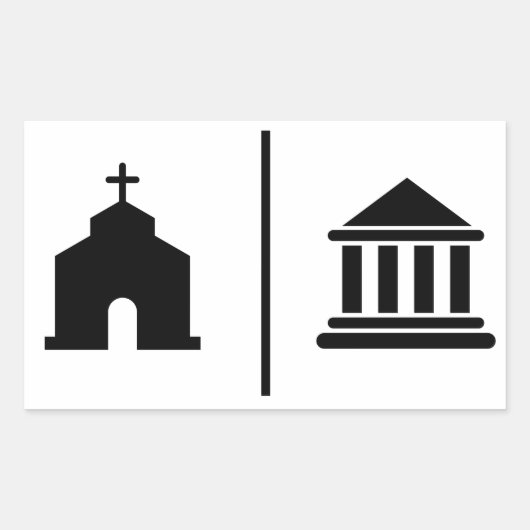 Sticker Rectangulaire Église et État séparés (Devant)