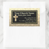 Sticker Rectangulaire Eglise Pastor Or Et Black Business (Sac)