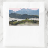 Sticker Rectangulaire Eglise Thomas et montagnes, rectangle Slovénie (Sac)