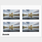 Sticker Rectangulaire Eilean Donan Castle avec réflexion en Ecosse (Feuille)