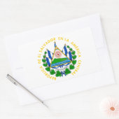 Sticker Rectangulaire El Salvador - emblème/drapeau/armoiries/symbole (Enveloppe)