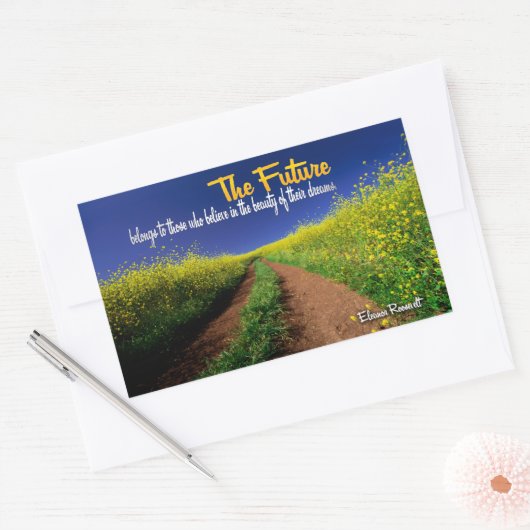 Sticker Rectangulaire Eleanor Roosevelt Citation Inspirationnelle "L'ave (Enveloppe)