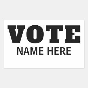STICKER RECTANGULAIRE ÉLECTION PERSONNALISÉE ÉLECTEURS CANDIDAT