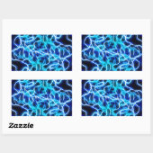Sticker Rectangulaire Electrique Neon Aqua Bleu Turquoise Lightning (Feuille)