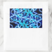Sticker Rectangulaire Electrique Neon Aqua Bleu Turquoise Lightning (Sac)